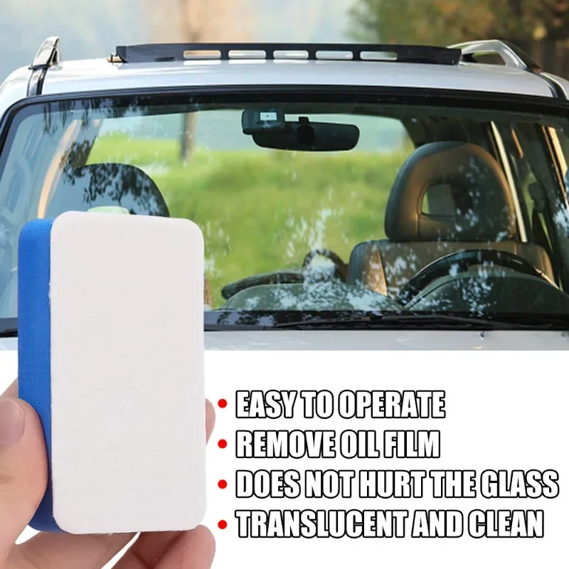 Car Glass Oil Film Cleaning Sponge Wiper Polishing Sponges Car Windshield Wool Felt Brush Oil Dusty Removal Tools Accessories