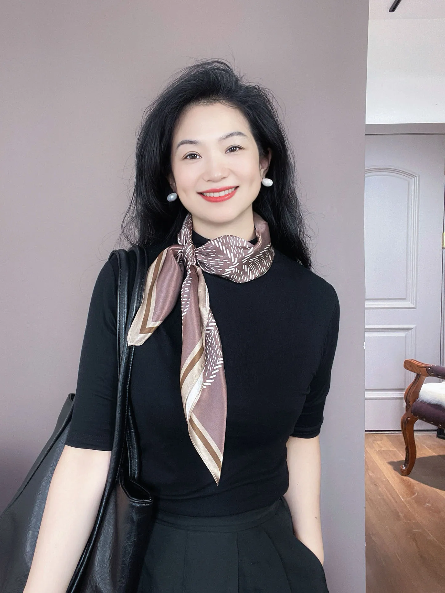 高品質シルクスカーフ女性のネクタイ装飾-00-マルベリーシルク-65-スクエアスカーフ春秋ファッショナブルなネックスカーフ