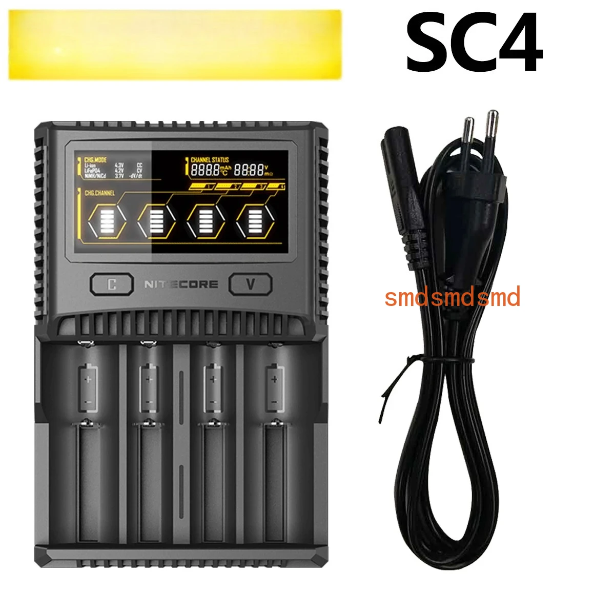 SC4 Faster Charging Superb Charger with 4 Slots 6A Total Output Compatible IMR 18650 14450 16340 AA Battery