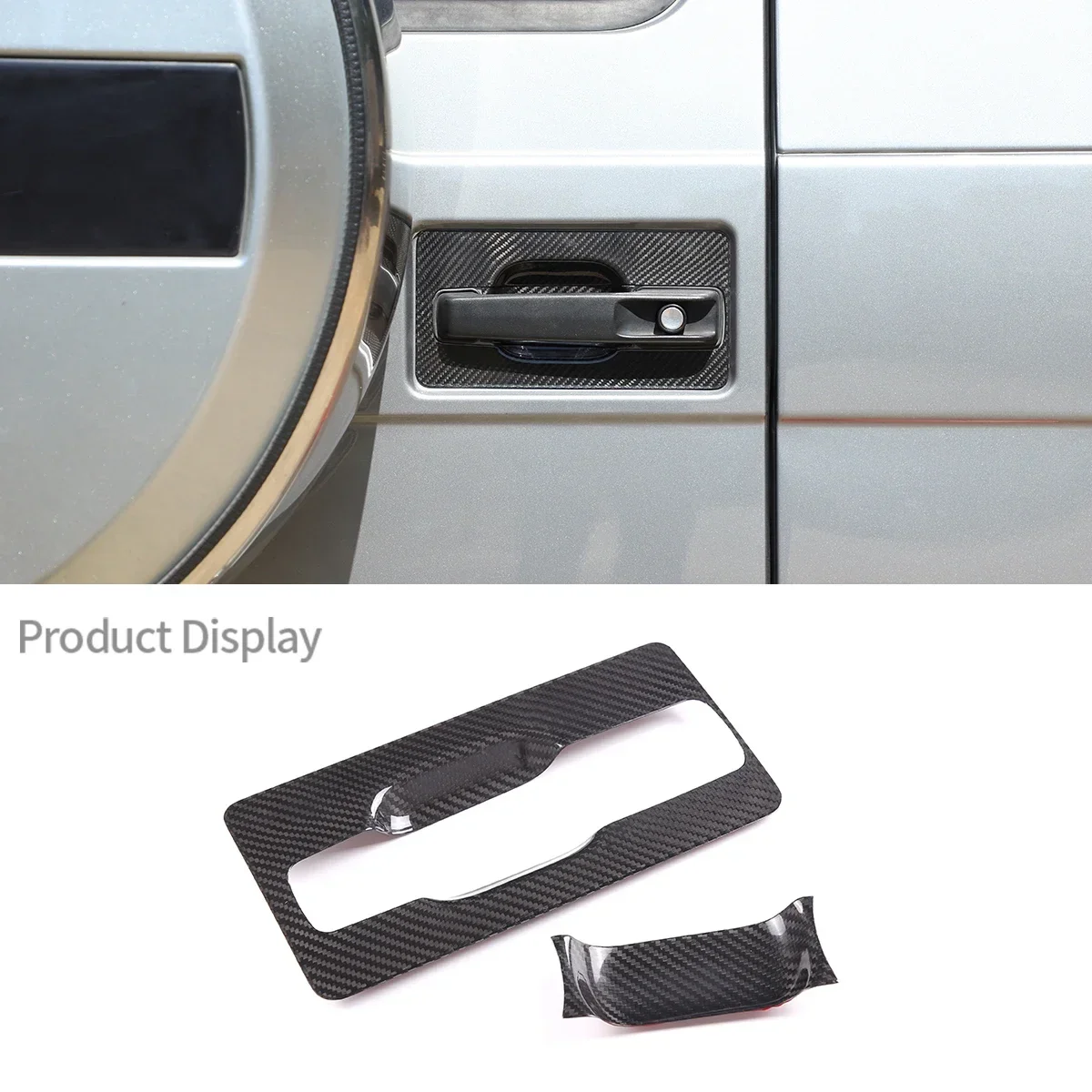 

For Mercedes Benz G Class 2009-2018 W463 G65 G63 Real Carbon Fiber Rear Tailgate Handle Base Cover Decoration Car Accessories