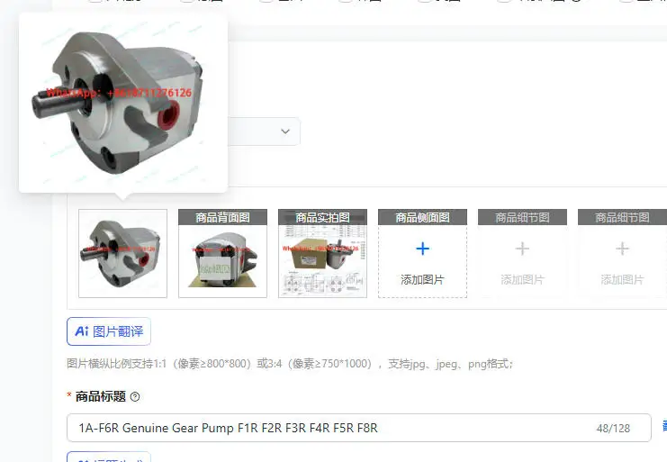 1A-F6R Genuine Gear Pump F1R F2R F3R F4R F5R F8R