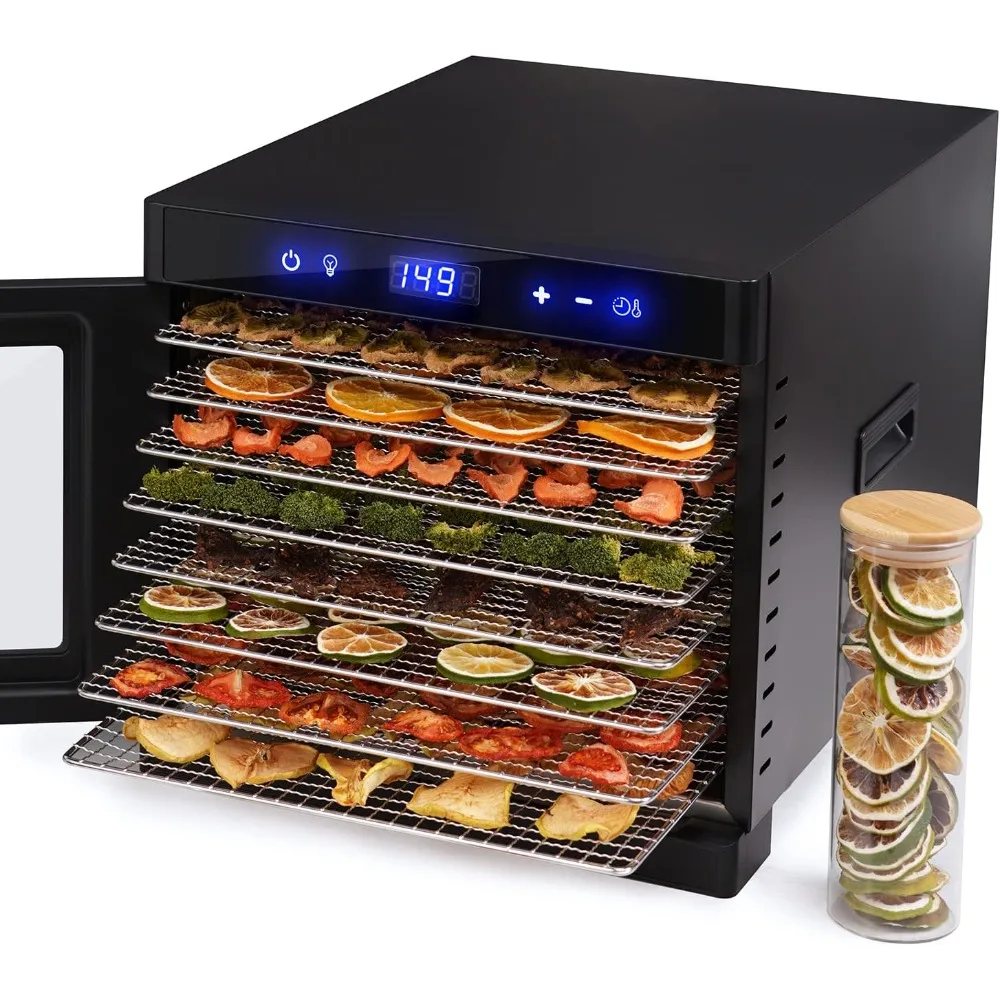 Stainless Steel  Food Dehydrator with 8 Trays, Digital Adjustable Timer & Tempe Control Food Dryer Machine for Jerky, Vegetable