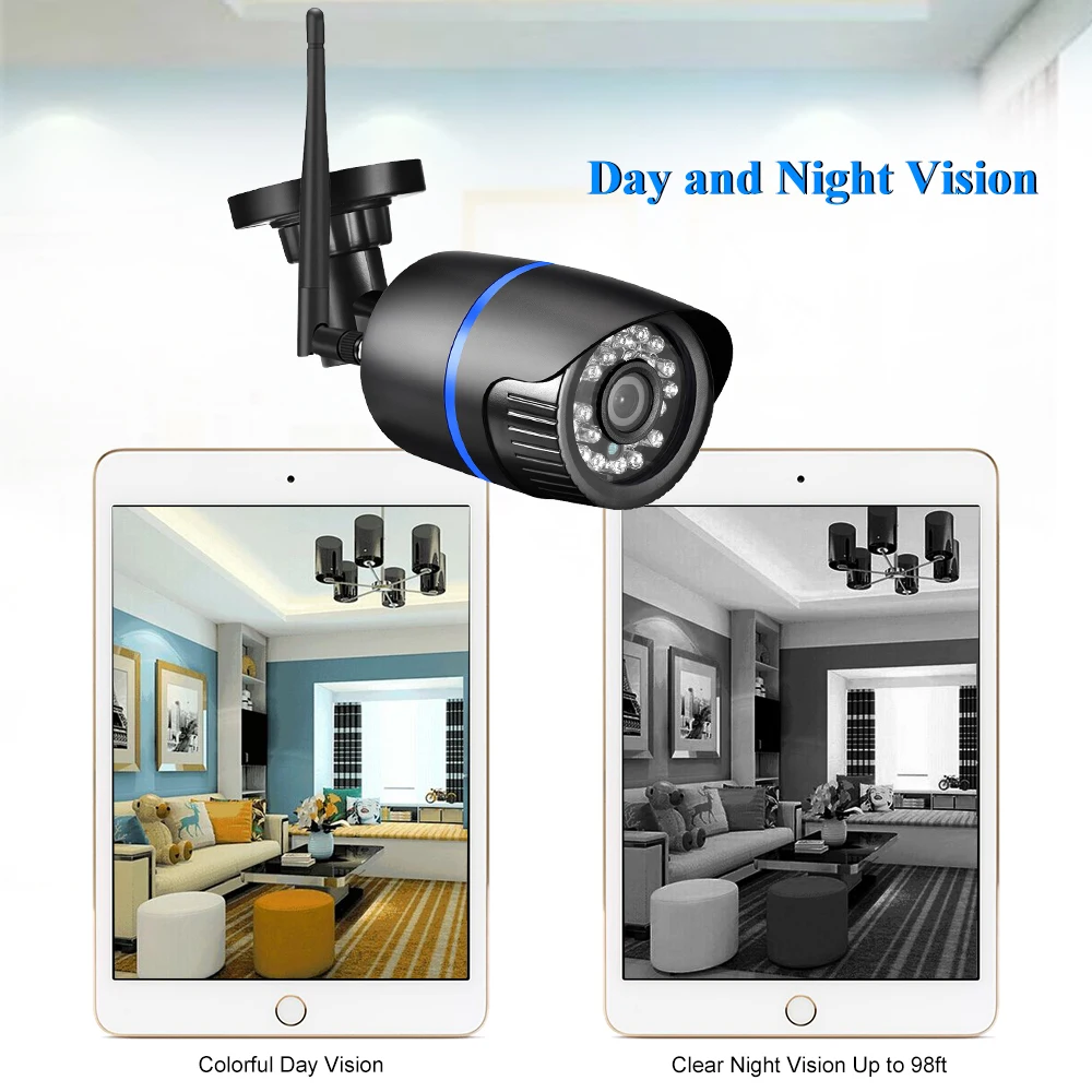 Gadinan 3MP/5MP HD WiFi Video Surveillance Outdoor Waterproof Recording Motion Detection 2.8mm IP Camera Email alerts iCSee