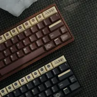 FBB AS50D Retro Keycap Set166Keys Custom Brown PBT Artisan Keyboard Keycaps Cherry Profile Key Caps Mechanical Keyboard Keycaps