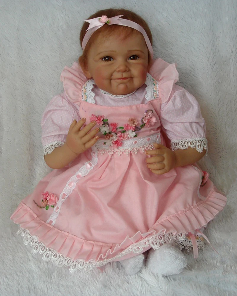 

22 Inch Reborn Baby Dolls Girl Lifelike Newborn Baby Dolls with Weighted Soft Cloth Body Realistic Dolls