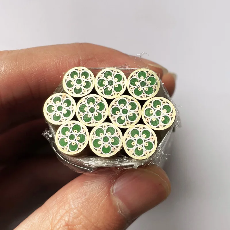 8mm Mosaic Pin Rivet for Knife Handle Decorative Rivets Colorful Flower Resin Filling Mosaics Rivets Nail Brass Tube Length 60mm