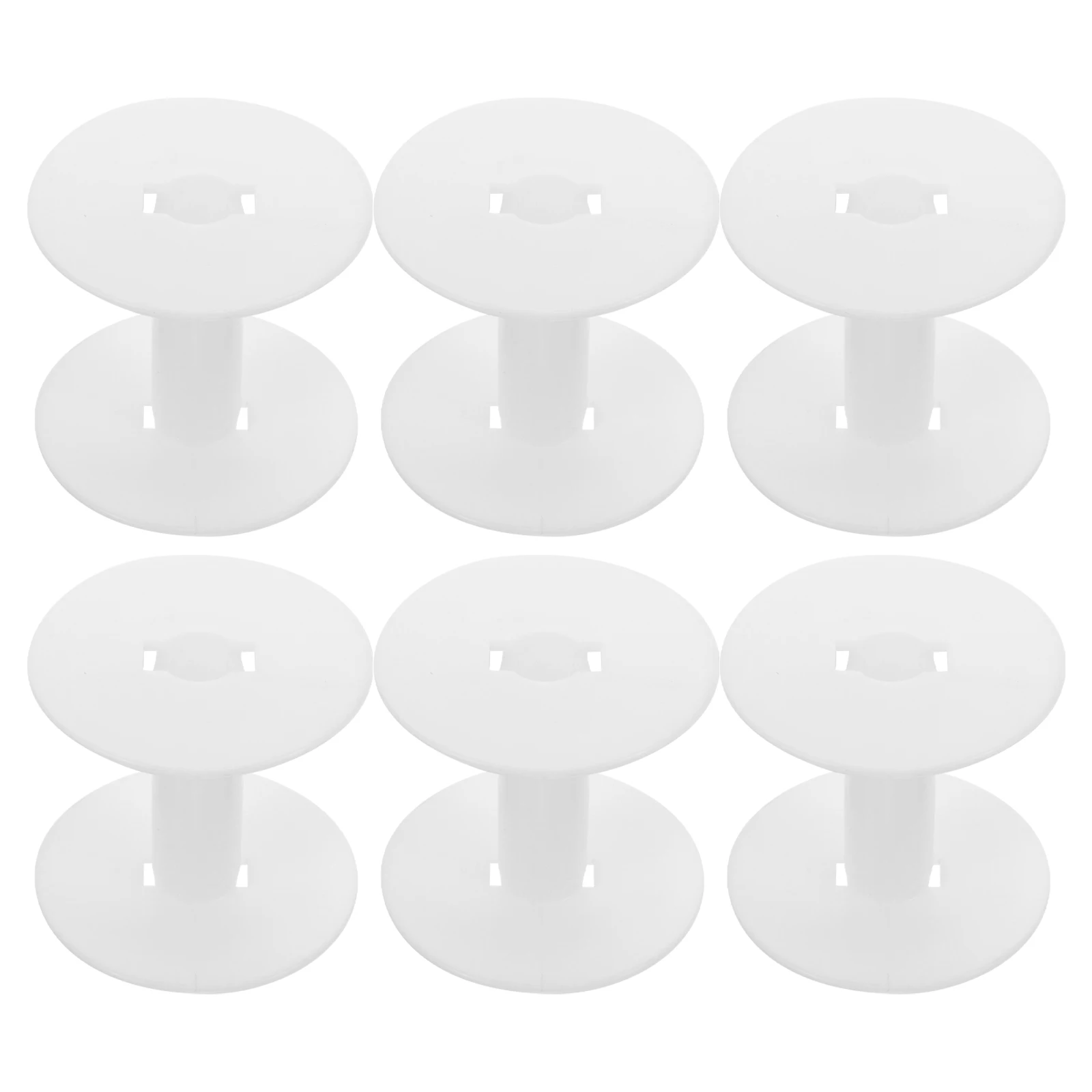 

6pcs Black Plastic Thread Bobbins Reels Wear Resistant Compact Empty Spools Sewing Machine Embroidery Accessories
