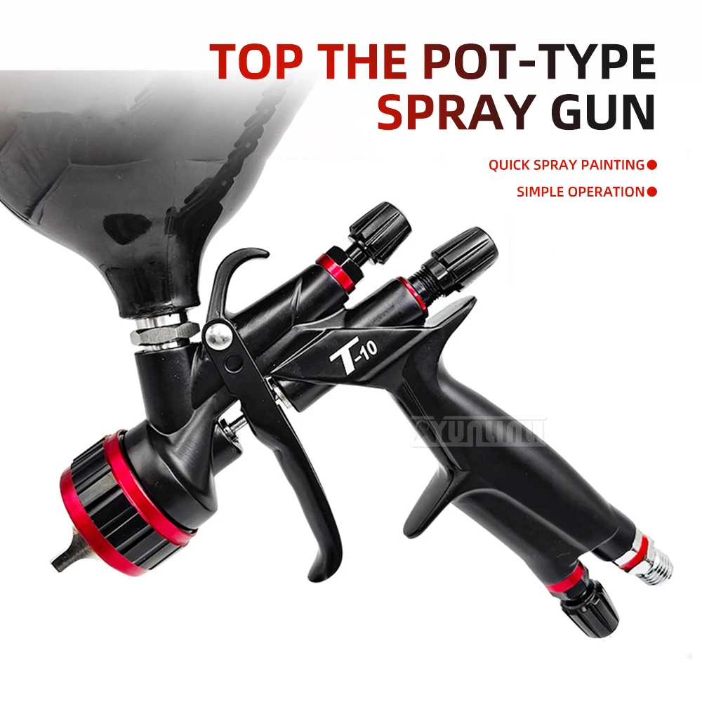 Spray Gun Handheld Spray Gun for Furniture Topcoats, Sheet Metal Painting, Water-Based Paints, Varnishes; Pneumatic Spray Gun