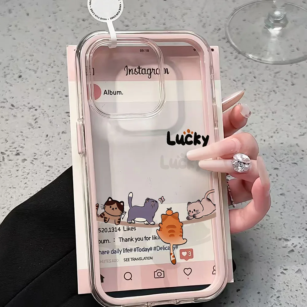 Lustige Katzenmuster Niedliche Transparente Handyhülle für iPhone 17 13 16 15 11 12 14 Pro Max 17 Air XR X Hülle Silikon Weiche Stoßfeste Abdeckung – Detail 1