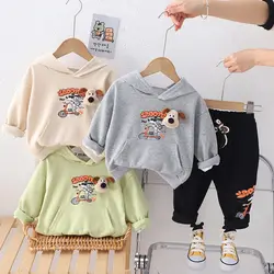 Children Cotton Autumn Kids Boys Cartoon Dinosaur T-shirt Pants 2Pcs/set Infant Outfit Kids Fashion Toddler Casual Tracksuit