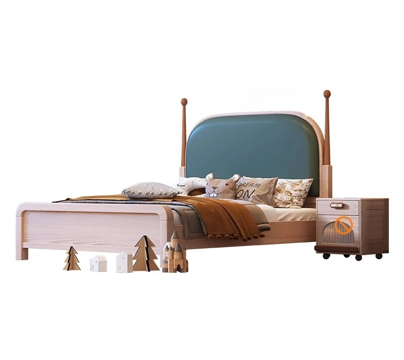

Solid wood children's bed boys 1.5 meters small apartment adolescent student bedroom Nordic ash