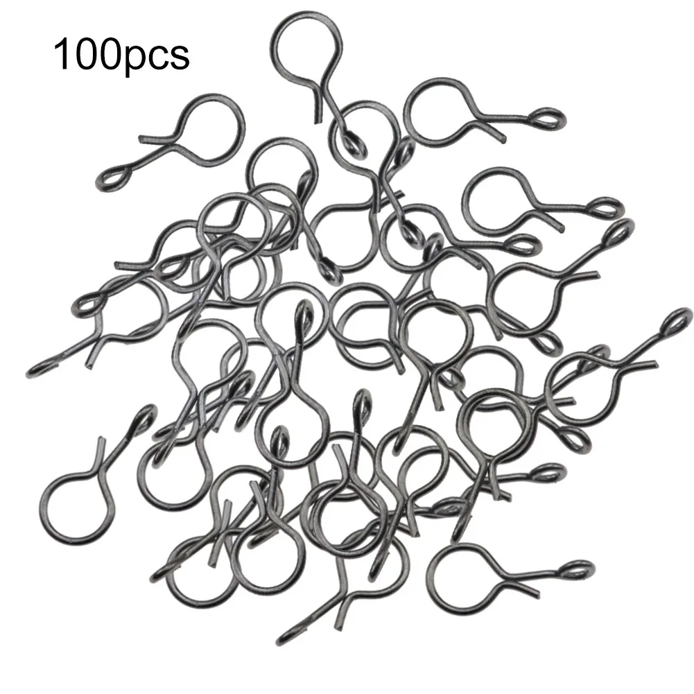 100pcs Fly Hook Swivel Snaps Quick Connector Clip Fly Hooks Lure Trout Sunfish Fish Tackle Fsihing Accessories Tools 8/9/11mm