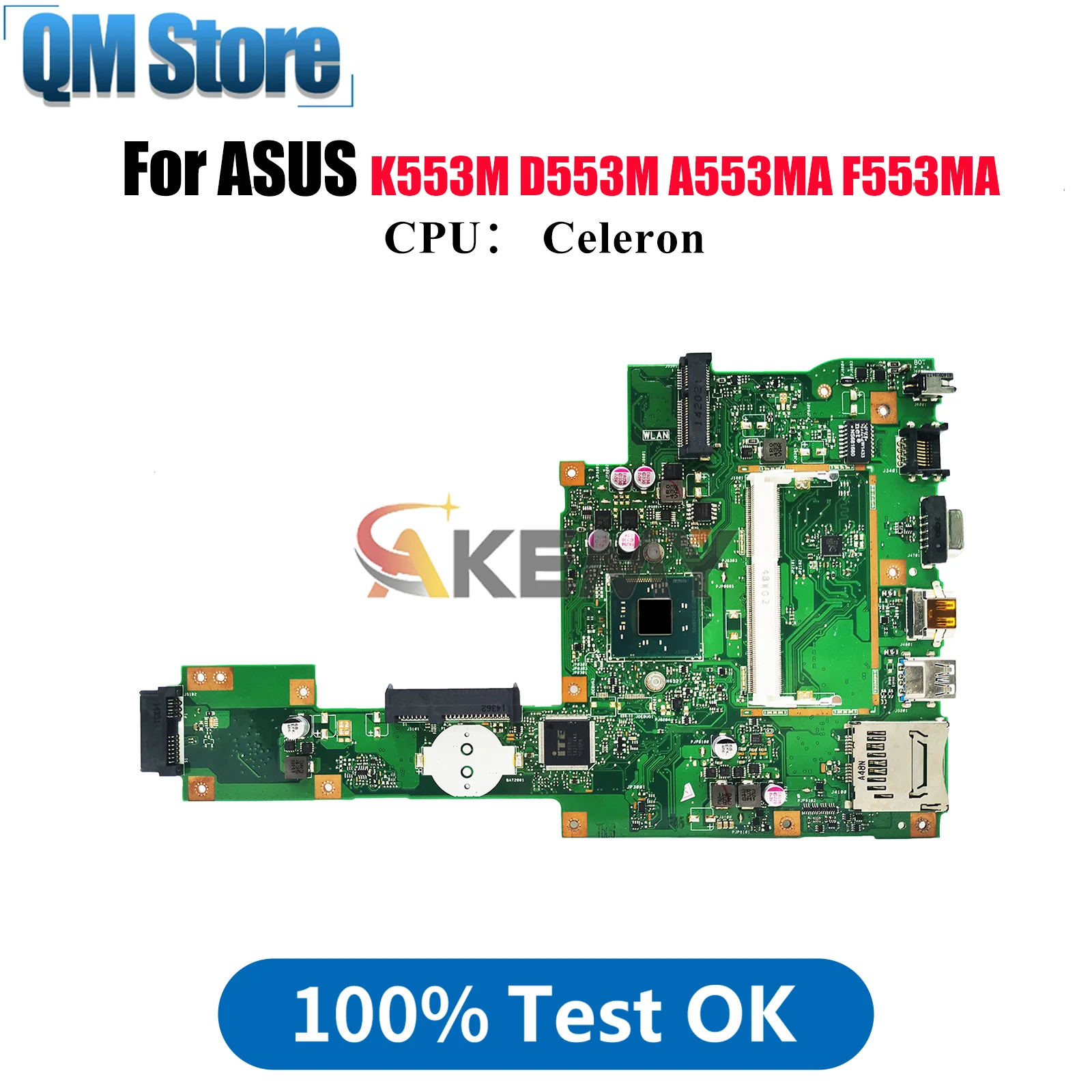 

X553MA Материнская плата для ноутбука ASUS VivoBook A553MA X553MA X553M D553M F553MA K553M Материнская плата с процессором Celeron 100% тесты OK stk