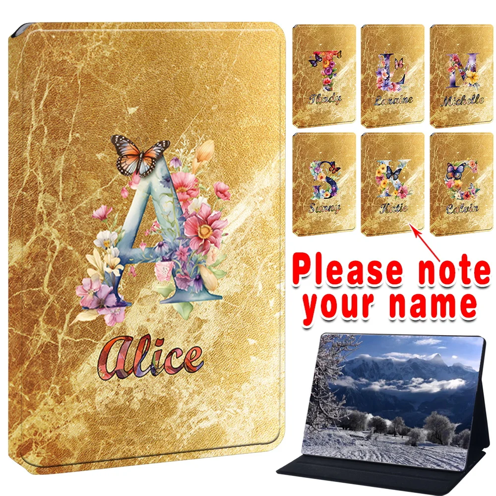 

Case For Ipad 2/3/4 Ipad Mini1/2/3/4/5 Suit 7.9/9.7/10.2/10.9 Inch Stand Fold Pu Leather Cover Marble Initial A-Z 26 Letter