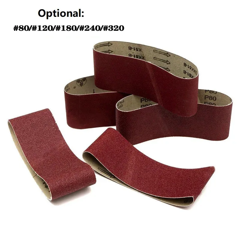 3PCS 75x457mm Sanding Belts Polishing Grinding Woodworking Sandpaper Abrasive 80# 120# 180# 240# 320#Grit Multifunctional Belts