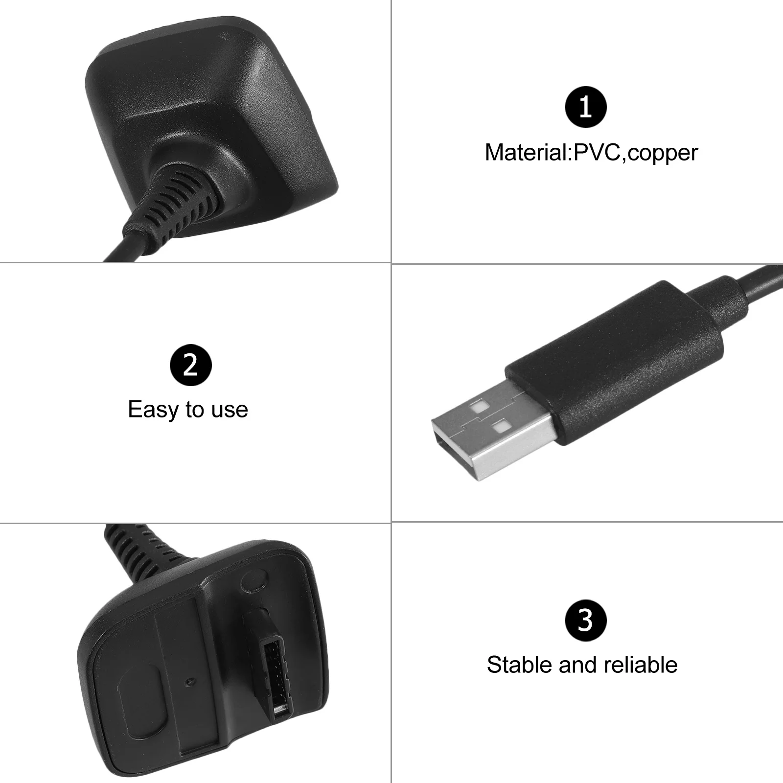 

Data Cable for Game Controller USB Charging Cord for Modern Style Bright Appearance High Speed Data Transfer Wide