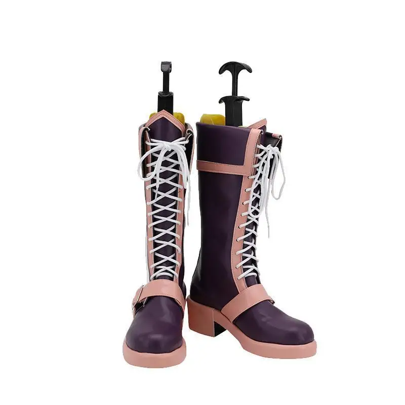 مكتبة V4 زهرة تأثيري أحذية أحذية جلدية أرجوانية مصنوعة حسب الطلب