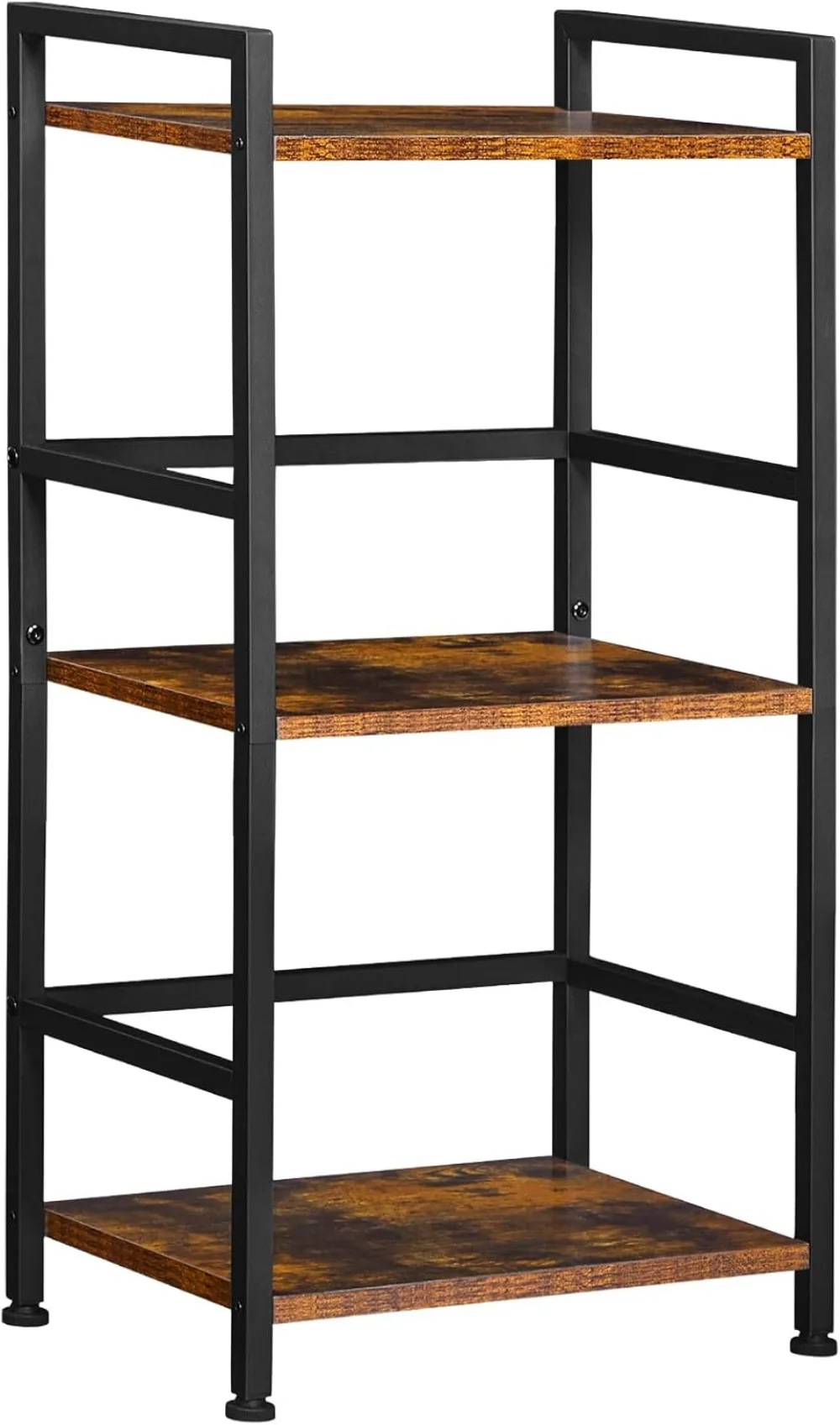 

Bookshelf, 3-Tier Bookcase with Metal Frame, Vintage Display , Freestanding Open Organizer Shelves for Living Room, Bedroom