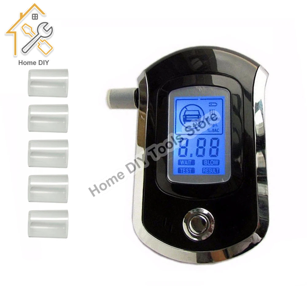 

Mini Police Digital LCD Screen Breath Alcohol Tester Breathalyzer Patent AT6000 tester with LCD Dispaly No Battery