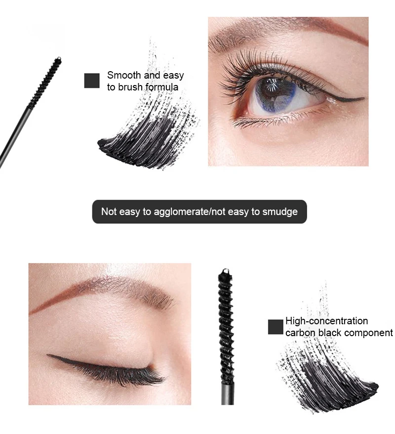 Mascara Ultra-fin pour les cils, épais et allongés, résiste à l'eau, ne tache pas, bouclage naturel, noir, brosse fine, maquillage