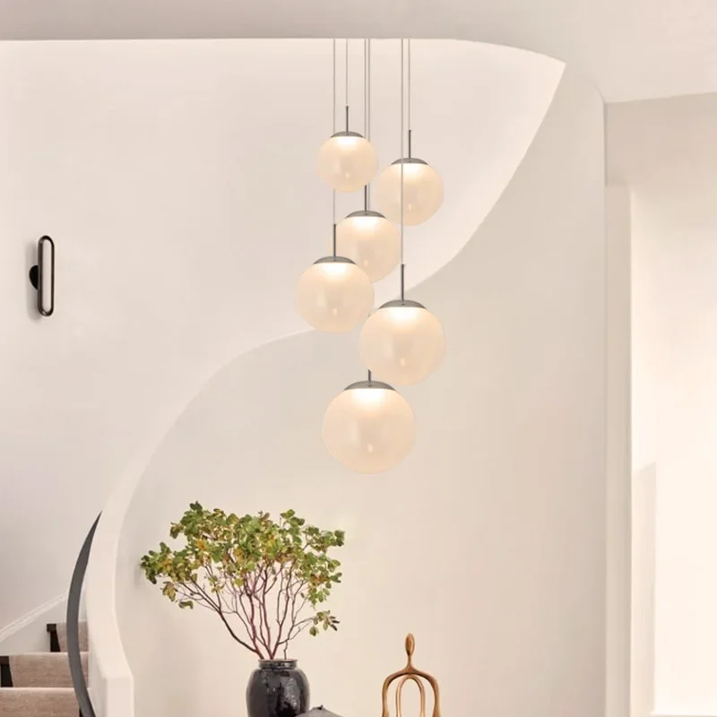 Nordic simple ball bedside chandelier creative personality dining room chandelier duplex loft villa
