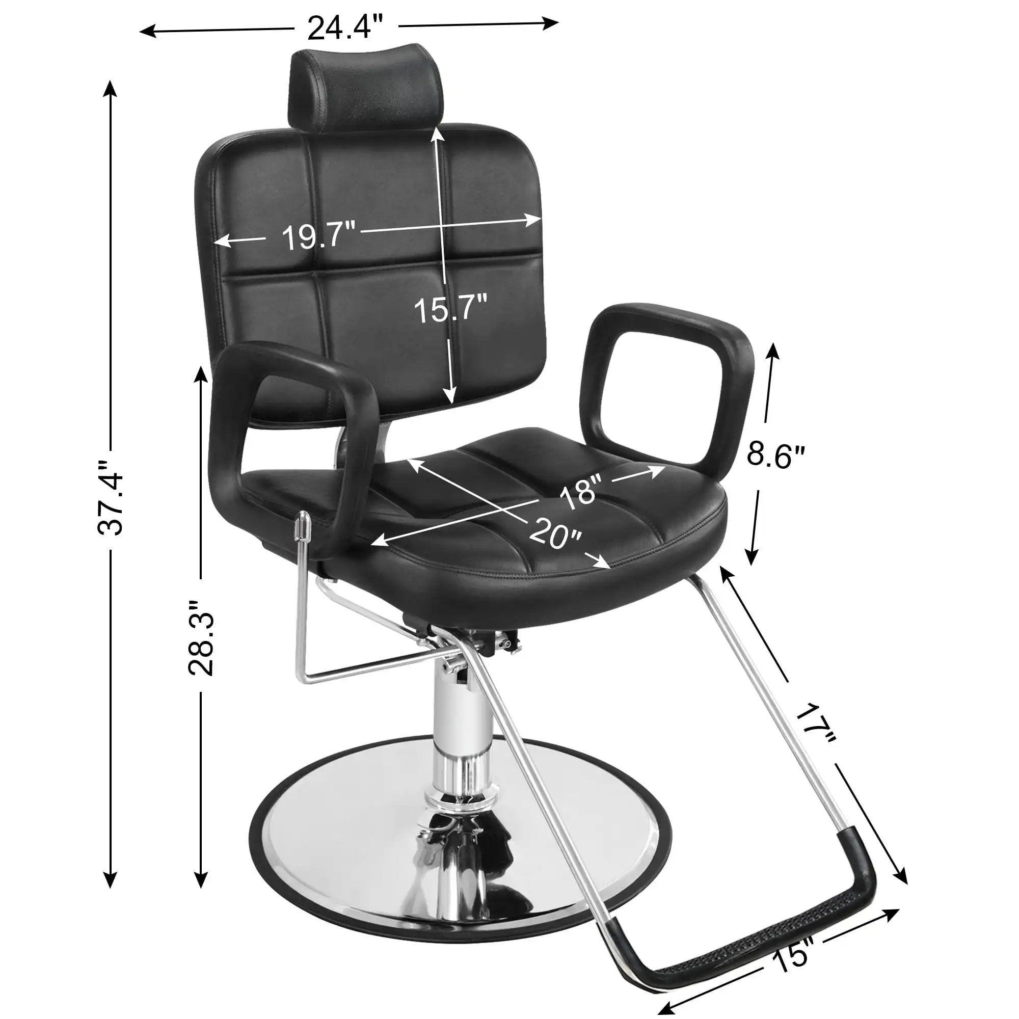 All Purpose Hydraulic Barber Chair Salon Beauty Spa Chair Shampoo Recliner BlackElegant and atmospheric Barber Chairs