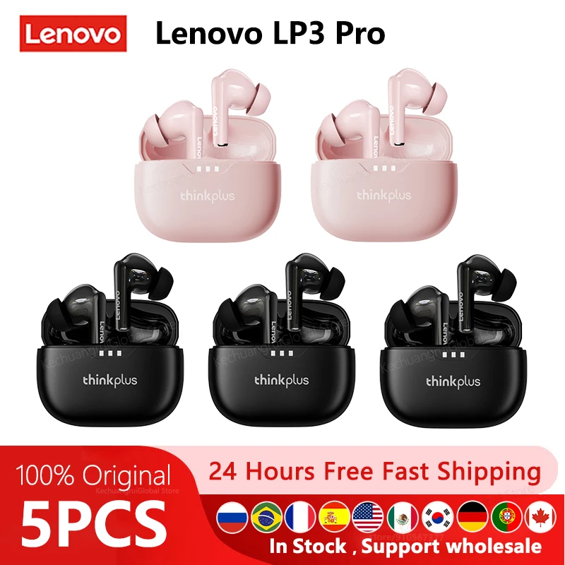 

5pcs LP3 Pro Lenovo 100% New Original lp3pro TWS Earphones Wireless Bluetooth Headphones Sport Noise Reduction Touch Control