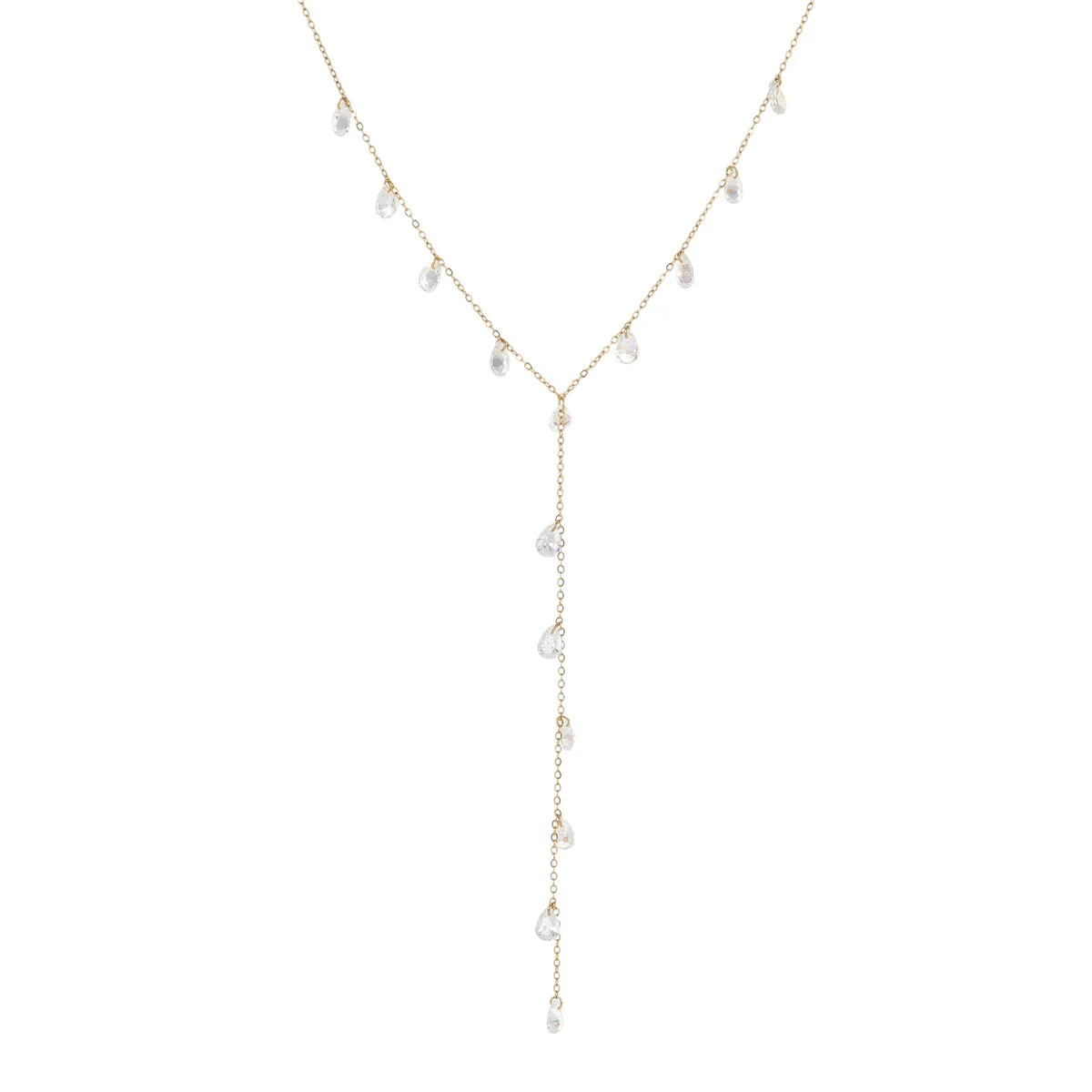 Fashion tassel Y chain stainless steel necklace with 18K gold-plated temperament titanium steel item jewelry for women