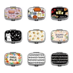 Friends TV Show Cartoon Bee Portable Pill Box for Easy Medication Organization and Storage Cat Turtle Pill Cases for Travel