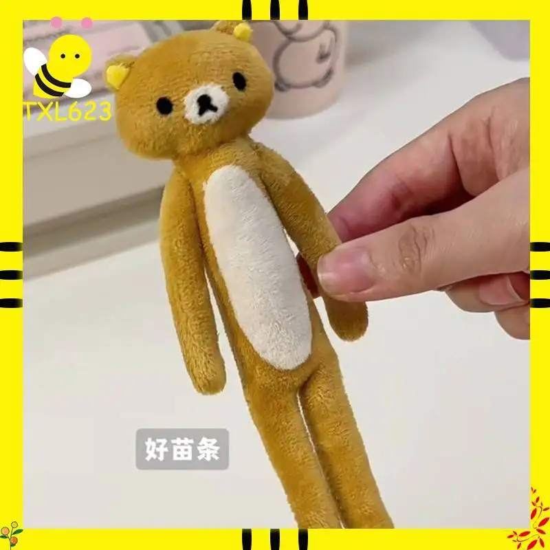 

Плюшевая игрушка Rilakkuma Slim 25 см, милая мягкая кукла-медведь, брелок для сумки, в стиле Ins, декоративная кукла для девочек, подарок на день рождения или праздник