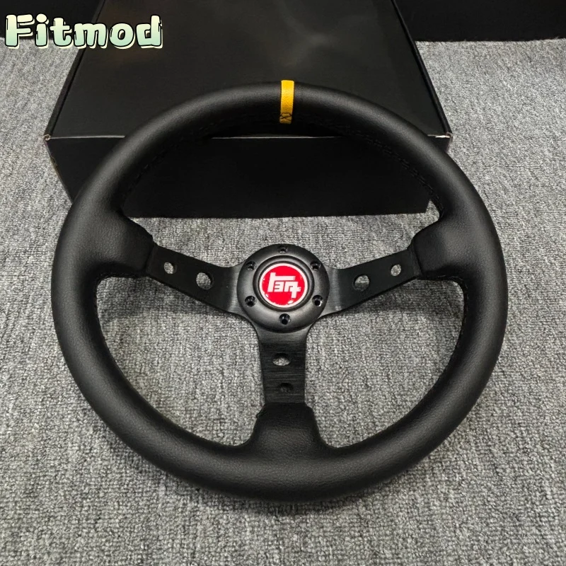 

13.5 inch 340mm car modification steering wheel Genuine leather drift racing game steering wheel Universal PCD70MM