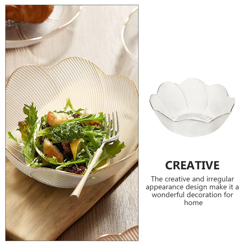 

Creative Irregular Glass Salad Bowl Decorative Multi-Functional Food Holder Dessert Display Fruit Serving Tableware