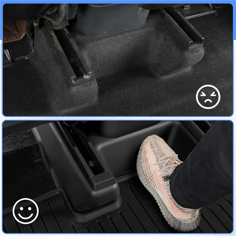 

For Tesla Model Y 21-24 Under Seat Corner Guard Front Rear Seat Slide Rails Protector Cover Anti-Kick Decor Protection