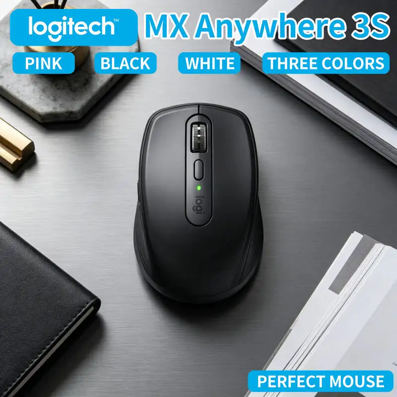 Wireless MX Anywhere 3S - 8000 DPI, Hyper-Scroll, Anti-Slip Grip, Perfect for Site Office & Field Work Task