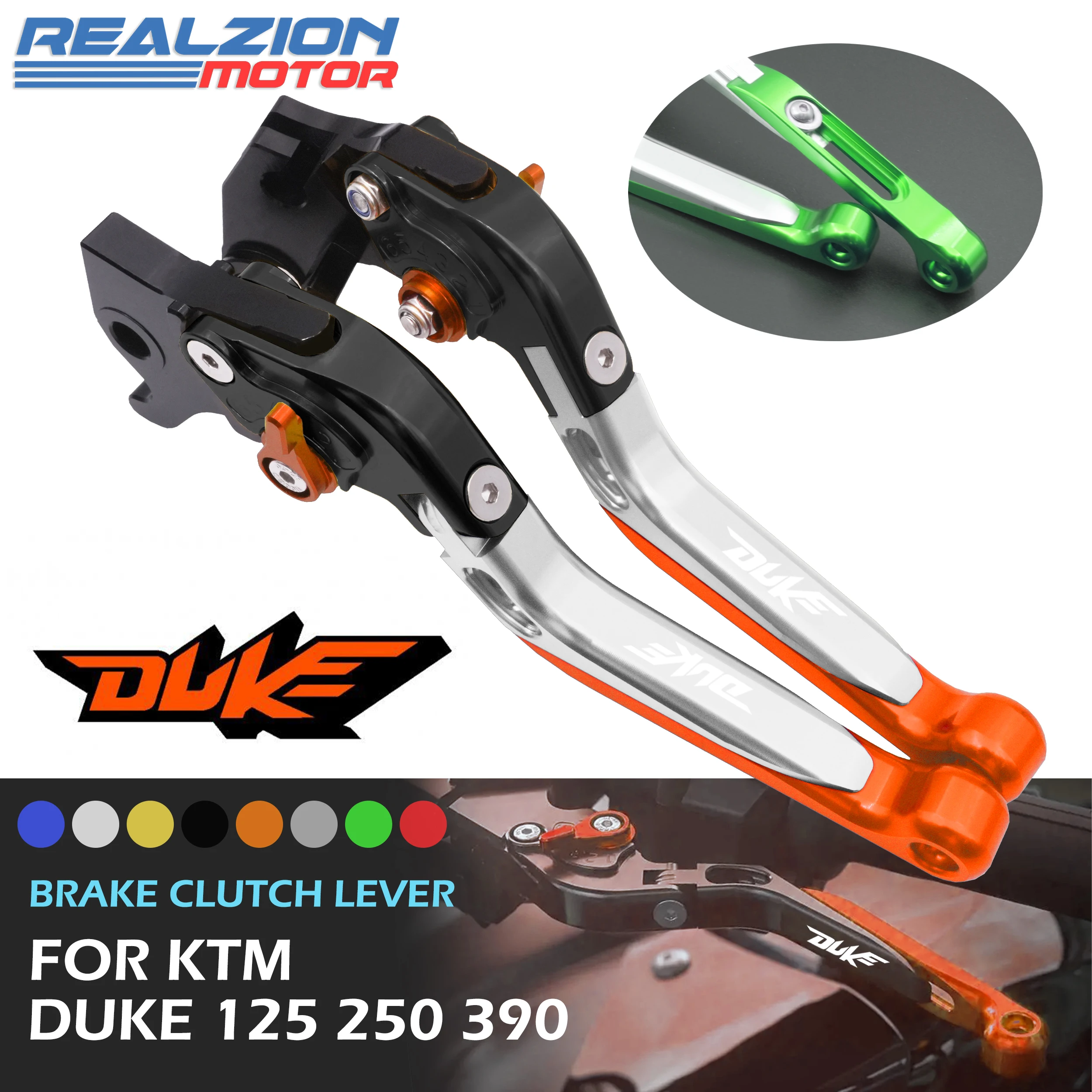 

Realzion Duke 125 200 250 390 Brake Clutch Lever Motorcycle Adjustable Folding Levers Clutch Lever Brake Lever Set For KTM Duke