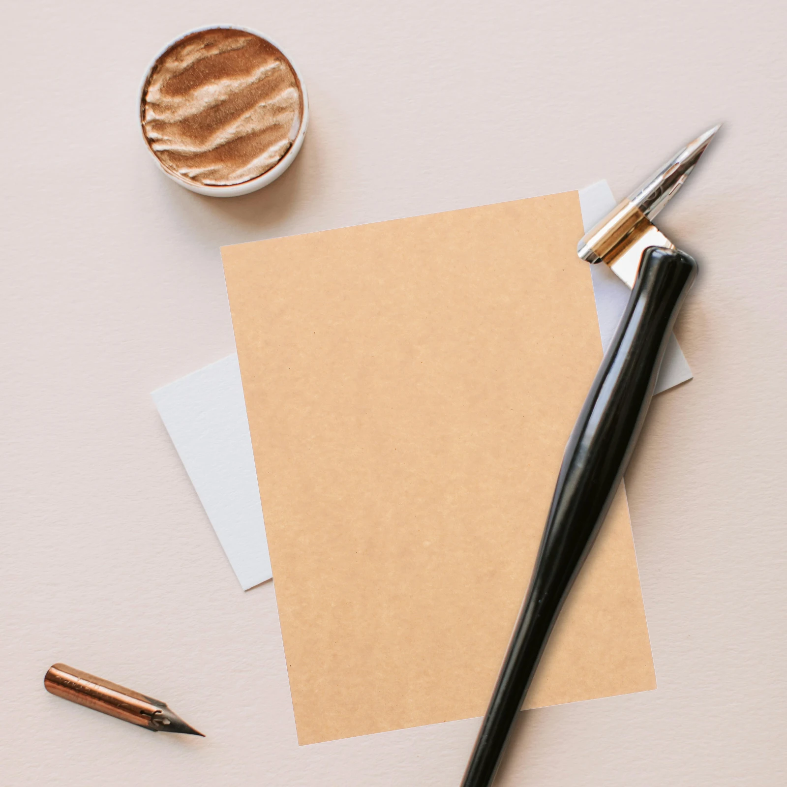 

50 Sheets Vintage Kraft Paper Brown Card Lined Stationery Writing Portable Letter Decorative Blank Scrapbook Elegant Retro
