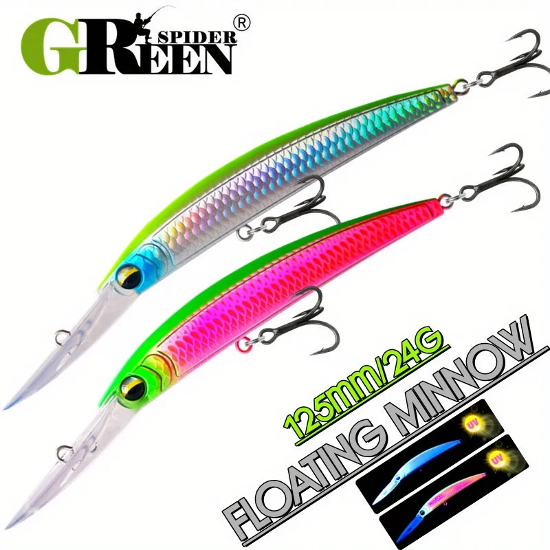 Schwimmende große Minnow-Angelköder, Wobbler, 125, cm, 24 g, harter künstlicher Köder, Kurbelköder, Bass, Trolling, Hecht, Karpfen, Angelgerät