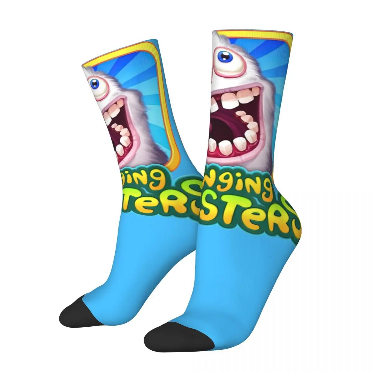 Retro Women Men My Singing Monsters Mammott Funny Icon Crew Socks MSM Gaming Merchandise Print Socks Super Soft Best Gift Idea