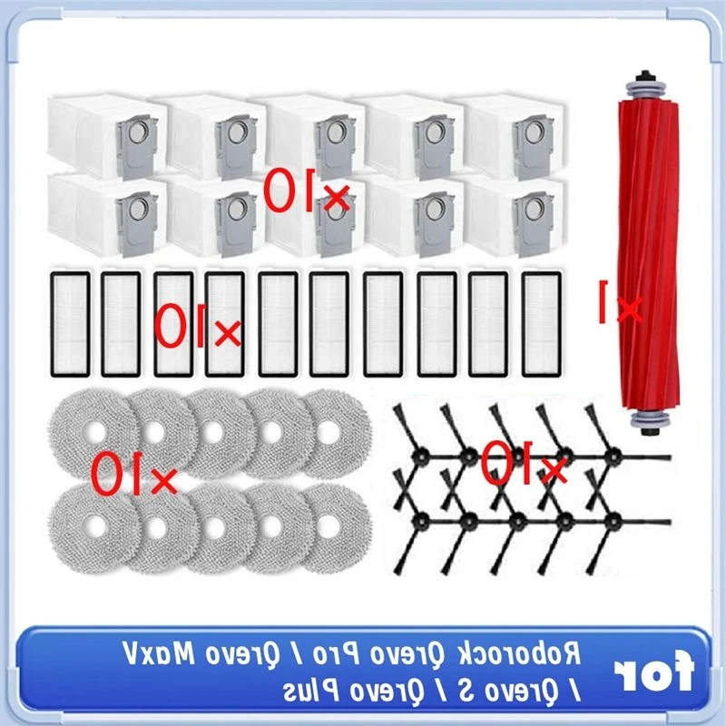 |TodaySell| For Roborock Qrevo Pro / Qrevo Maxv / Qrevo S / Qrevo Plus Robot Vacuum Roller Side Brush HEPA Filter Mop Pad Dust