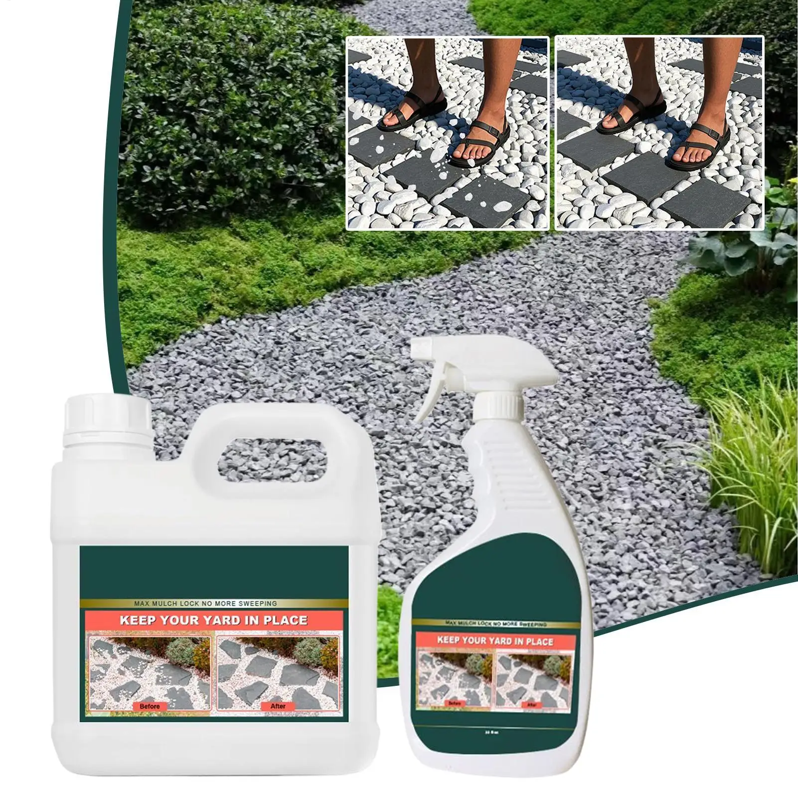 Rock Glue Strong Stone Adhesive Gravel Binder Invisible Bonding Agent Natural Pathway Pebbles Landscaping Garden Driveway Repair