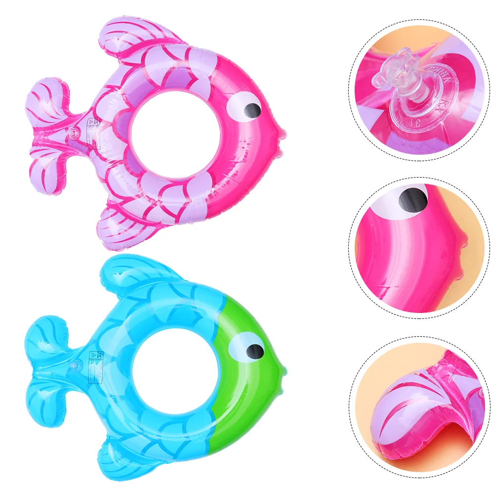 

2 Pcs Children Swimming Ring Water Float Party Inflatable Baby Beach Fruit Floats