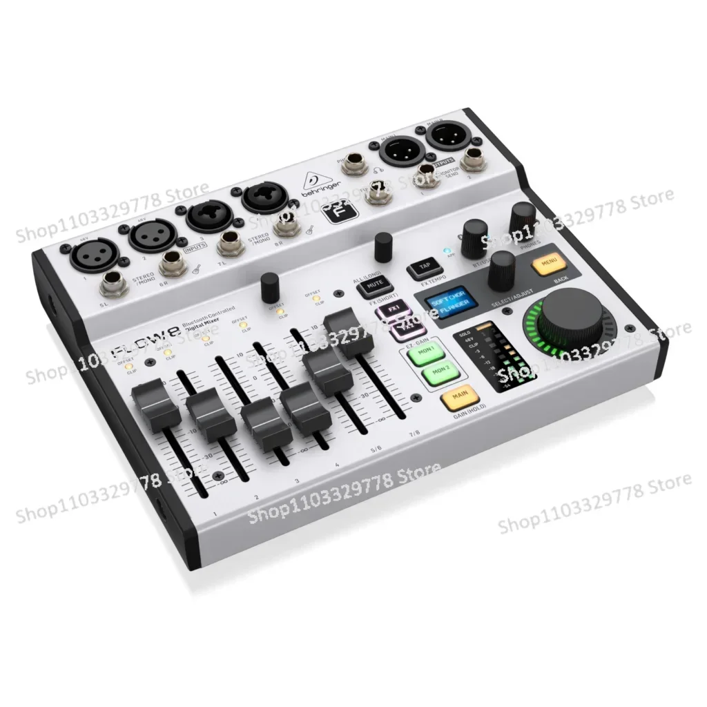 FLOW8 8-Input Digital Mixer USB/Audio Interface with 48V phantom power for optimum headroom