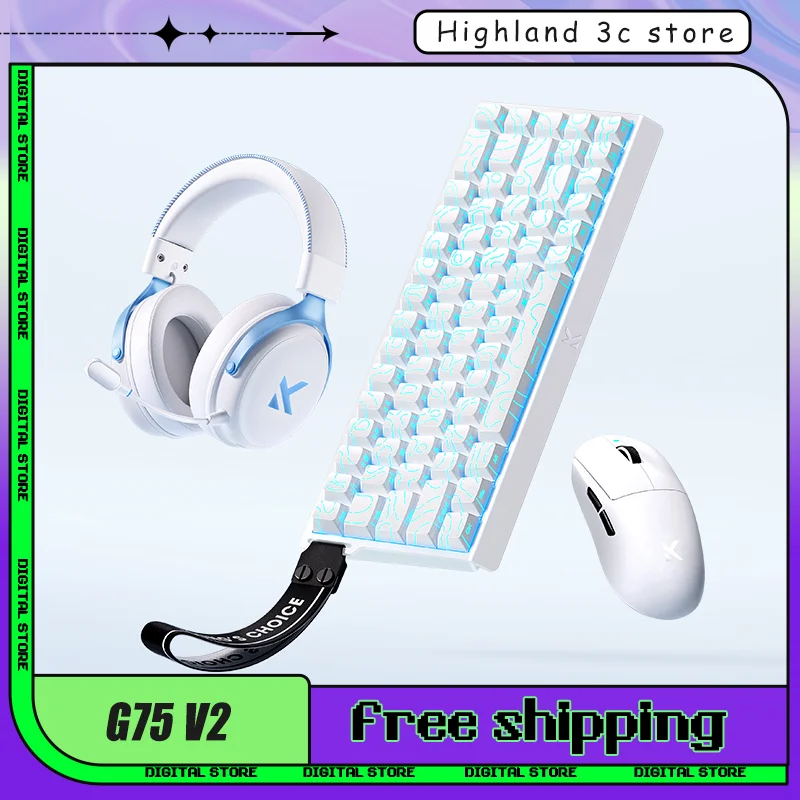 

New MCHOSE G75 V2 Mechanical Keyboard Tri mode Wireless Gaming Keyboard Hot Swap Pc Gamer Keyboards Gasket Structure Accessories