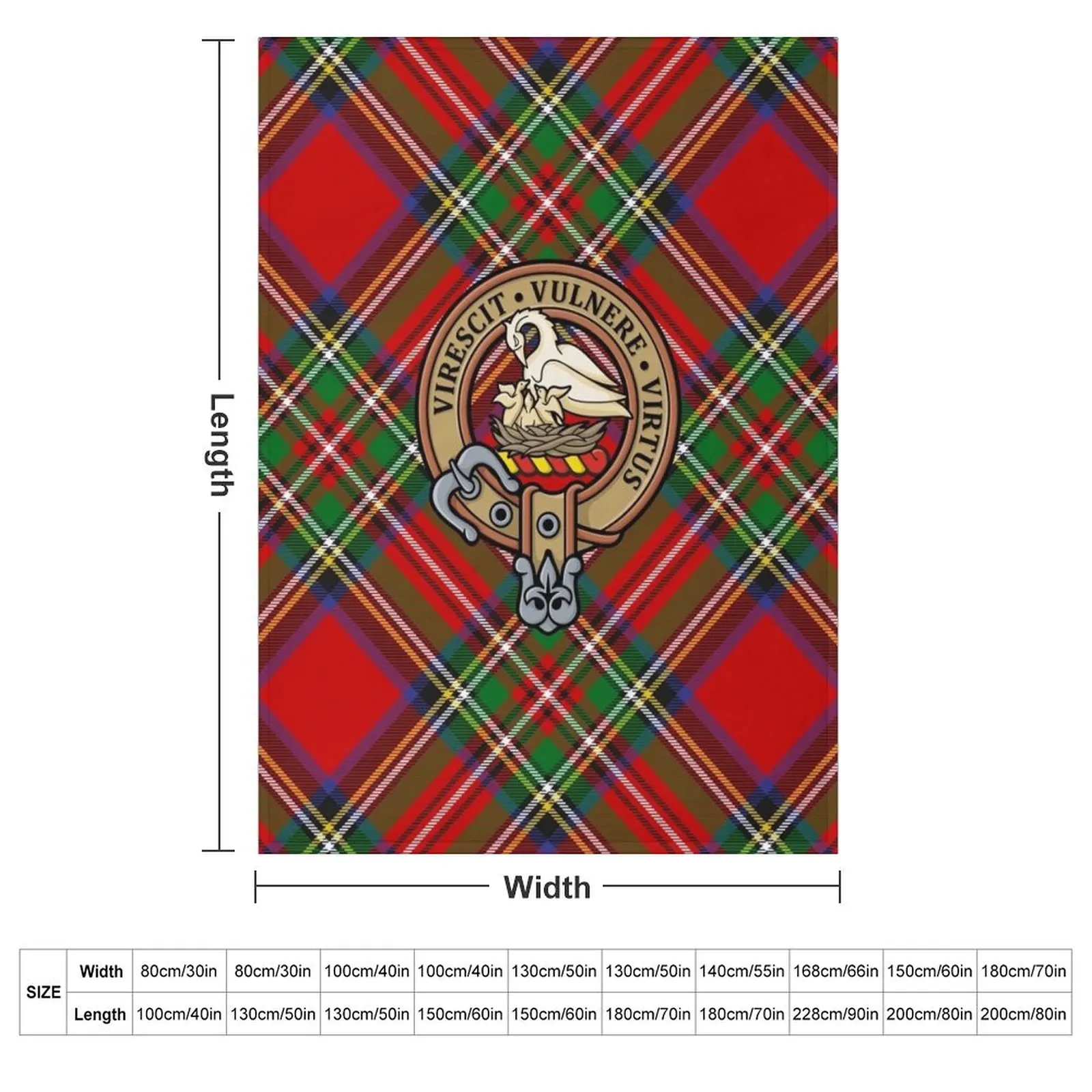 Clan Stewart Crest Throw Blanket couch cozy soft plush fuzzy picnic outdoor blanket