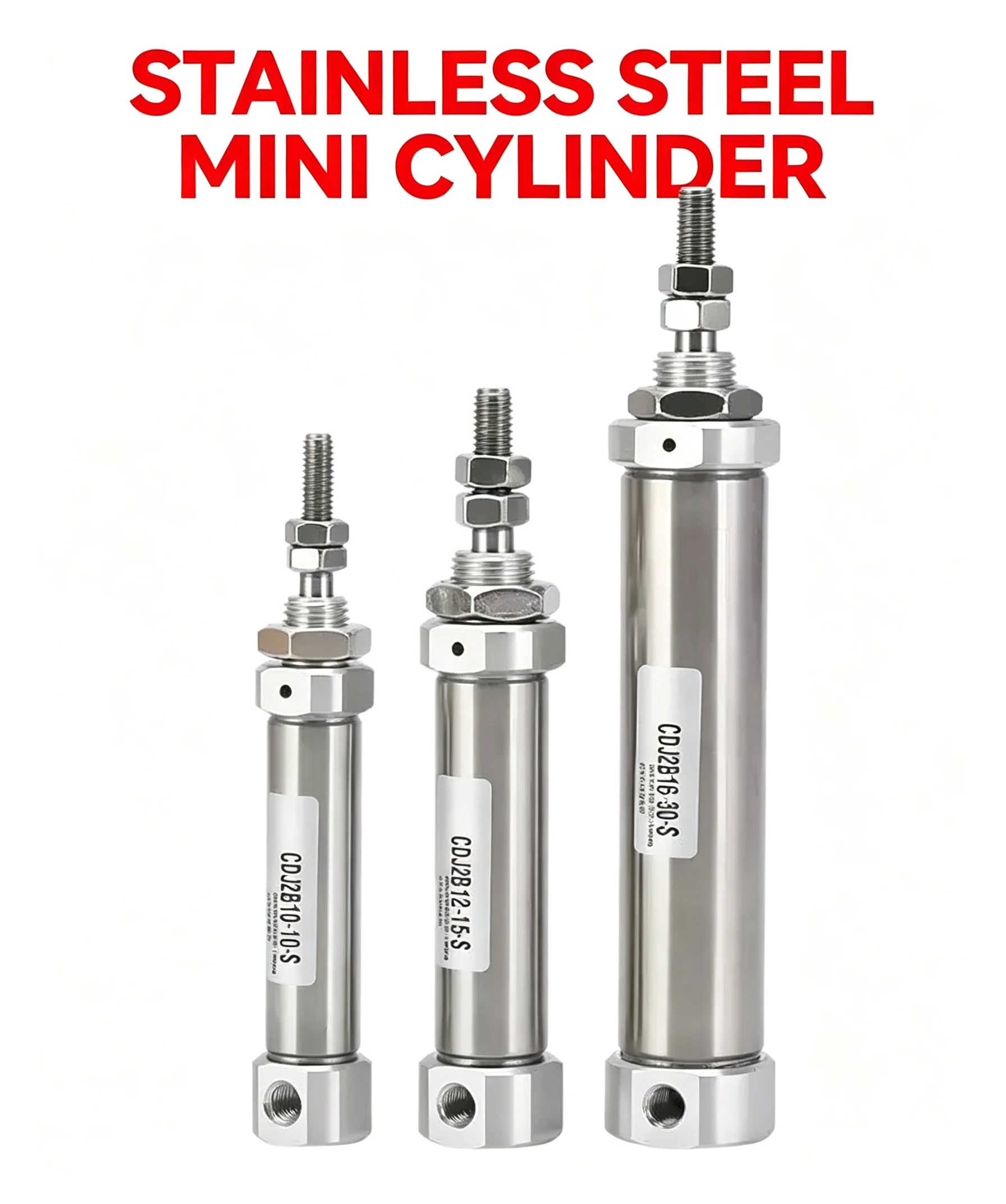 Type Single Rod 10mm 12mm 16mm Bore 20mm 25mm 30mm 200mm Stroke CDJ2B12 Double Acting Pneumatic Air Cylinder Mini Small CDJ2B