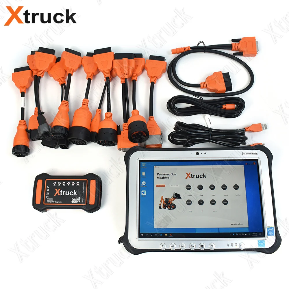 Xtruck Y009 HDD Excavator construction machinery with FZG1 tablet diagnostic tools Multifunctional OBD2 scanner heavy duty truck