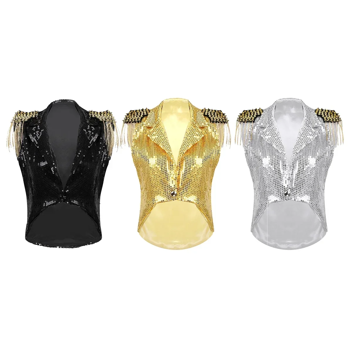 Frauen Glitter Pailletten Quaste Party Weste Moderne Jazz Hip-hop Bühne Dance Kostüme Weibliche Fransen Weste Kleinen Anzug Smoking mantel