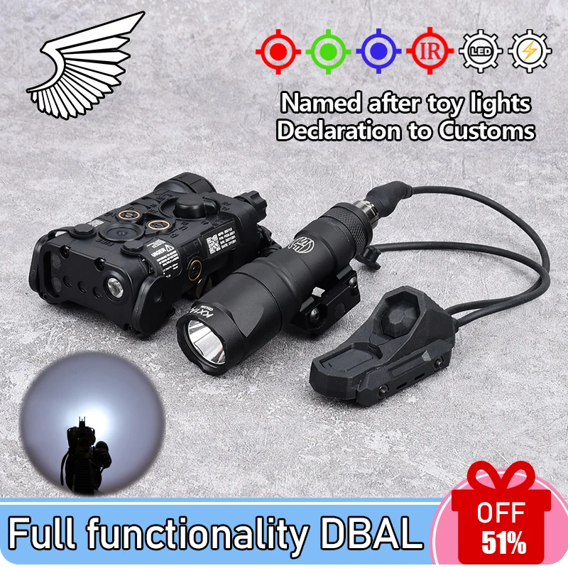 

WADSN NGAL PEQ 15 DBAL-A2 Red Green Blue IR Battery Box Surefir M300 M600 Flashlight AR15 Accessories AXON Dual Pressure Switch