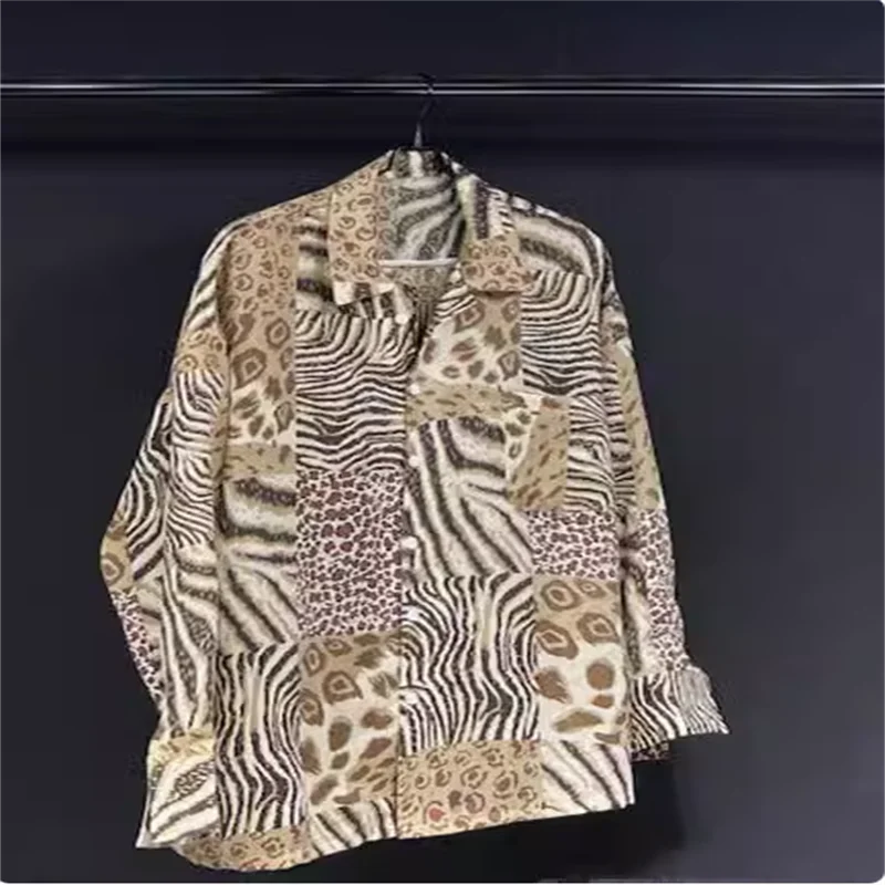 

Original design Autumn and winter new leopard print zebra print autumn long-sleeved shirt loose