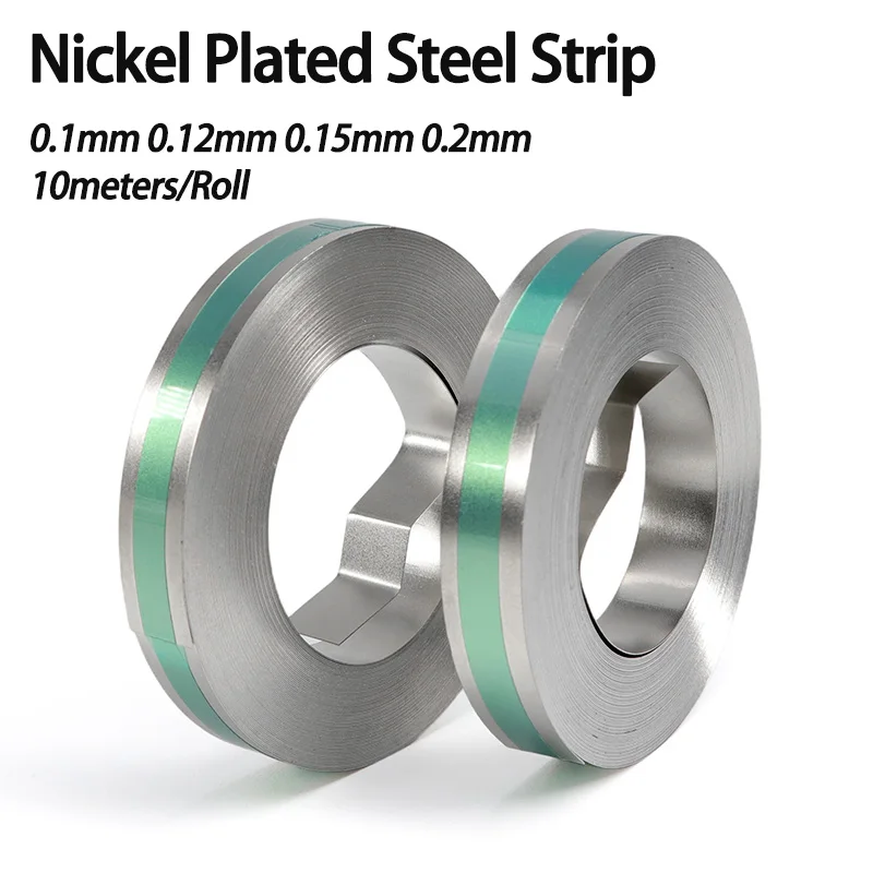 1Roll Nickel Plated Spot Welding Strip 10m/Roll  0.1-0.2mm High Conductivity Connector Belt for 18650 21700 Li-ion Battery Pack
